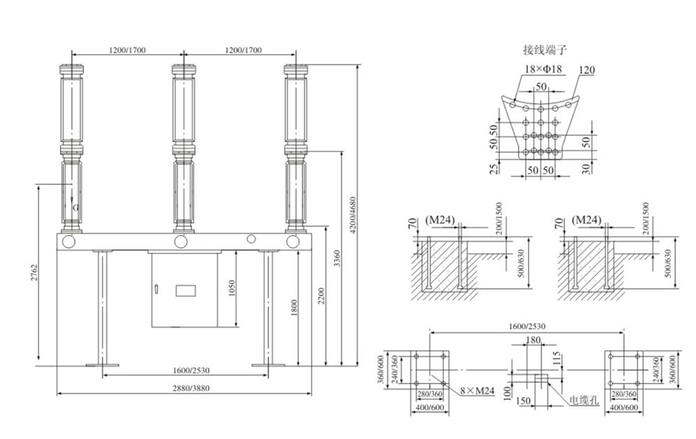 110kv Sf6 Switch 2000a 3150a